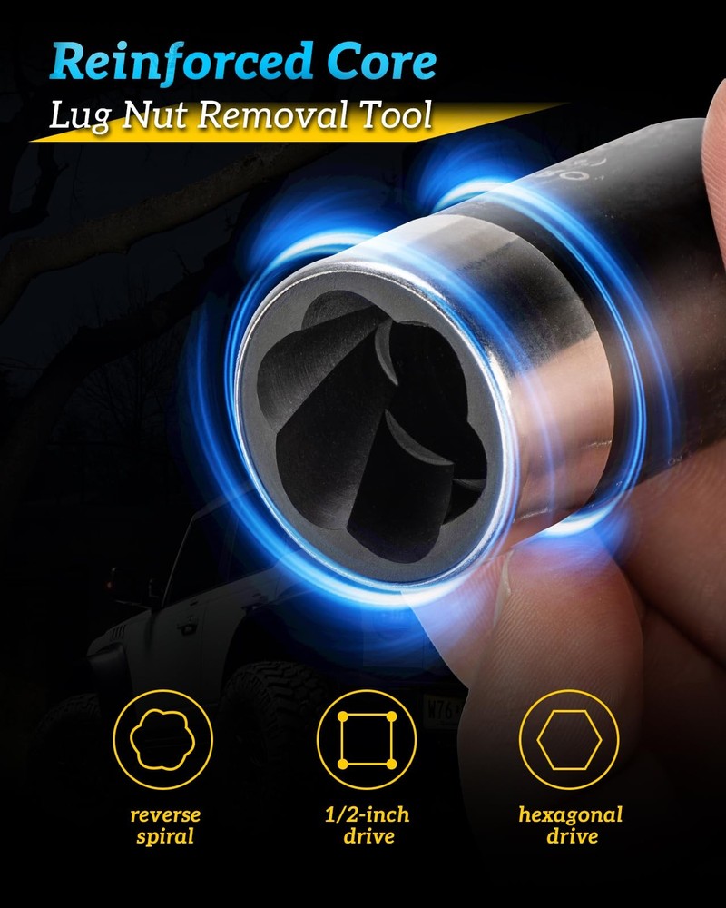 Thinkpro Locking Lug Nut Removal Tool-6 Pieces Deep 6