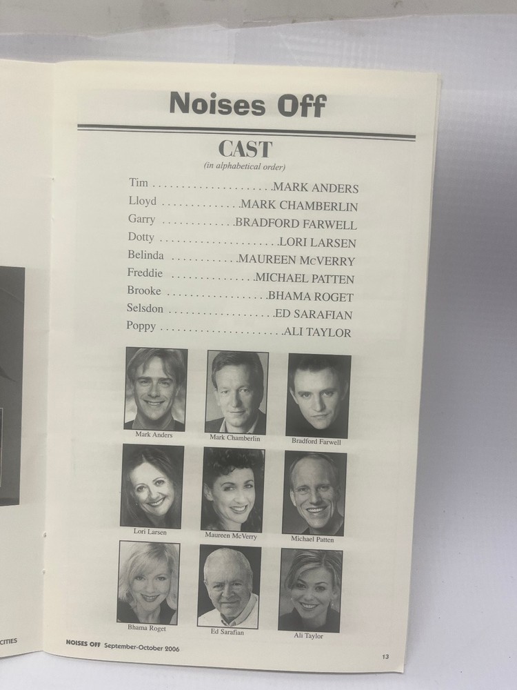 Theater Playbill Noises Off 2006 2010