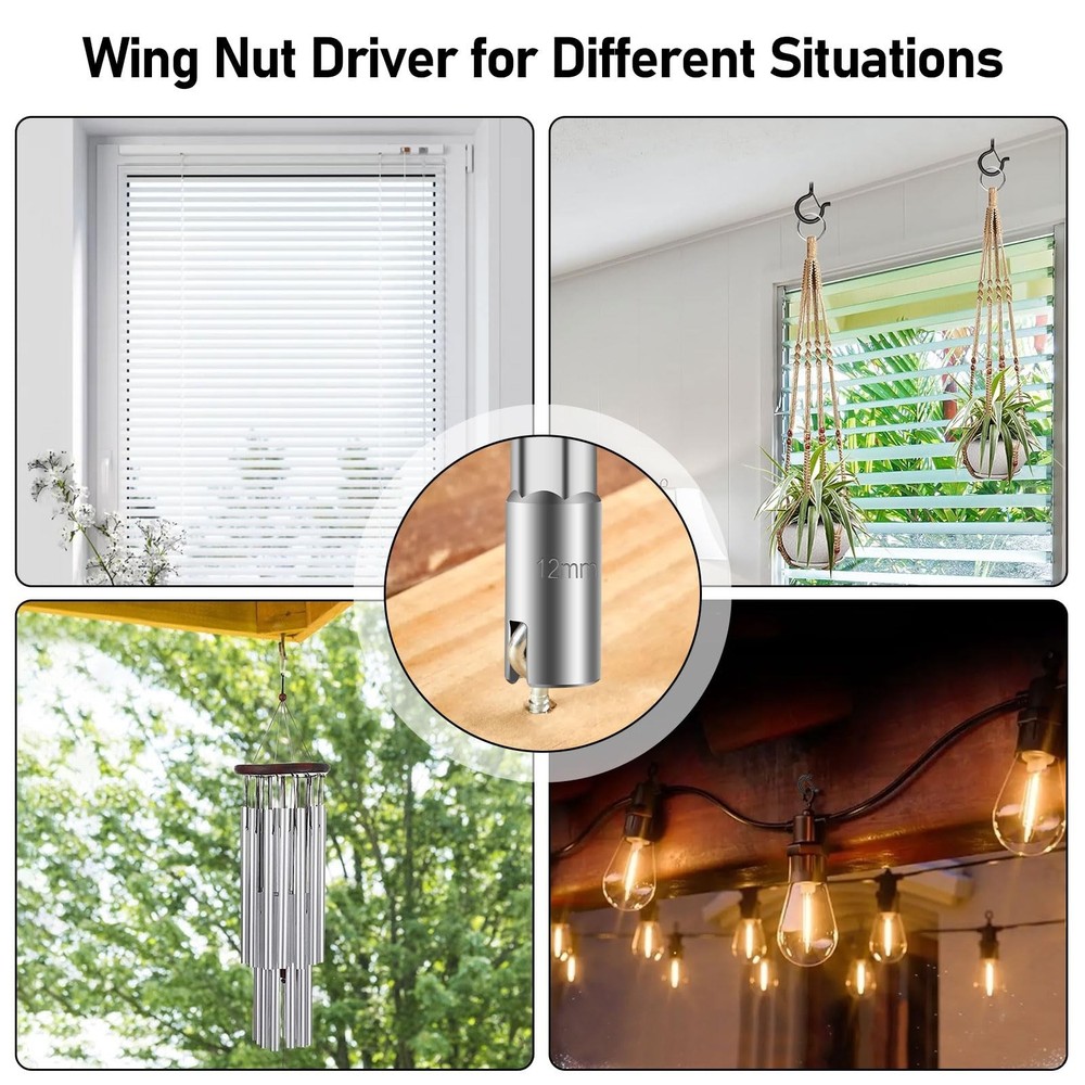 SUNJOYCO 3 PCS Power Wing Nut Driver Bit Set, CR-V Steel Wingnut Socket Bits,...