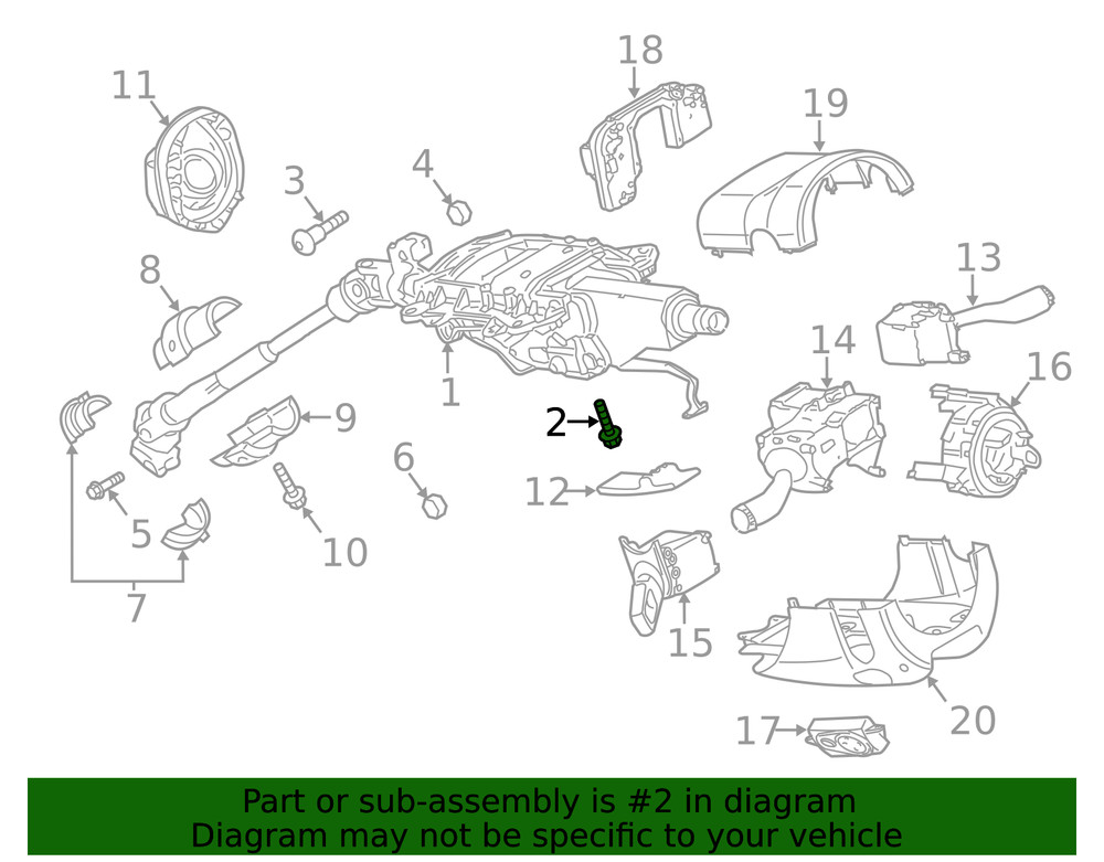 Genuine Audi Steering Column Mount Bolt N-906-823-02