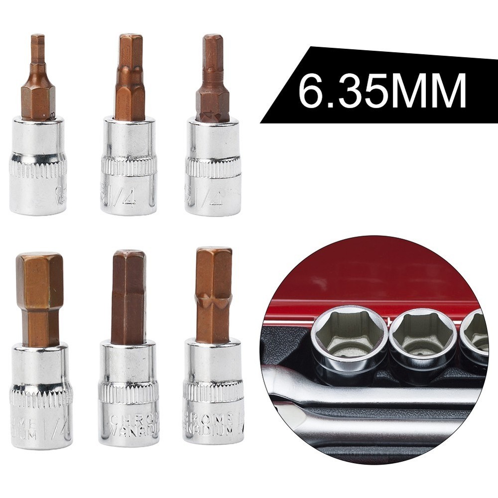 1/4 Inch 6pcs H3-H8 Hex Screw Driver Bits Screwdriver Bit Garden Tools
