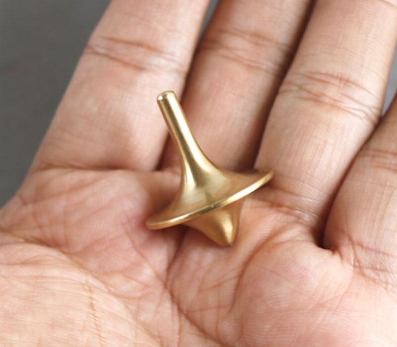 EDC Finger Spinning Top Brass Ceramic Bead Decompression Metal Spinner Toys