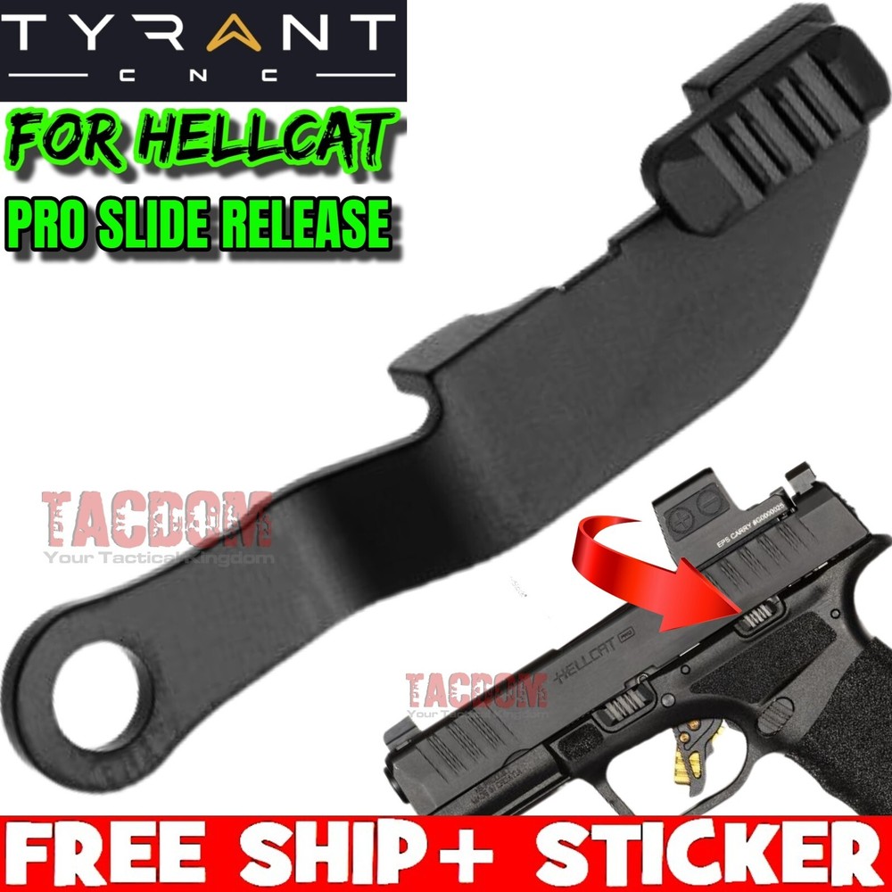 Tyrant Designs BLACK Extended Slide Release Catch Lock f Springfield Hellcat Pro