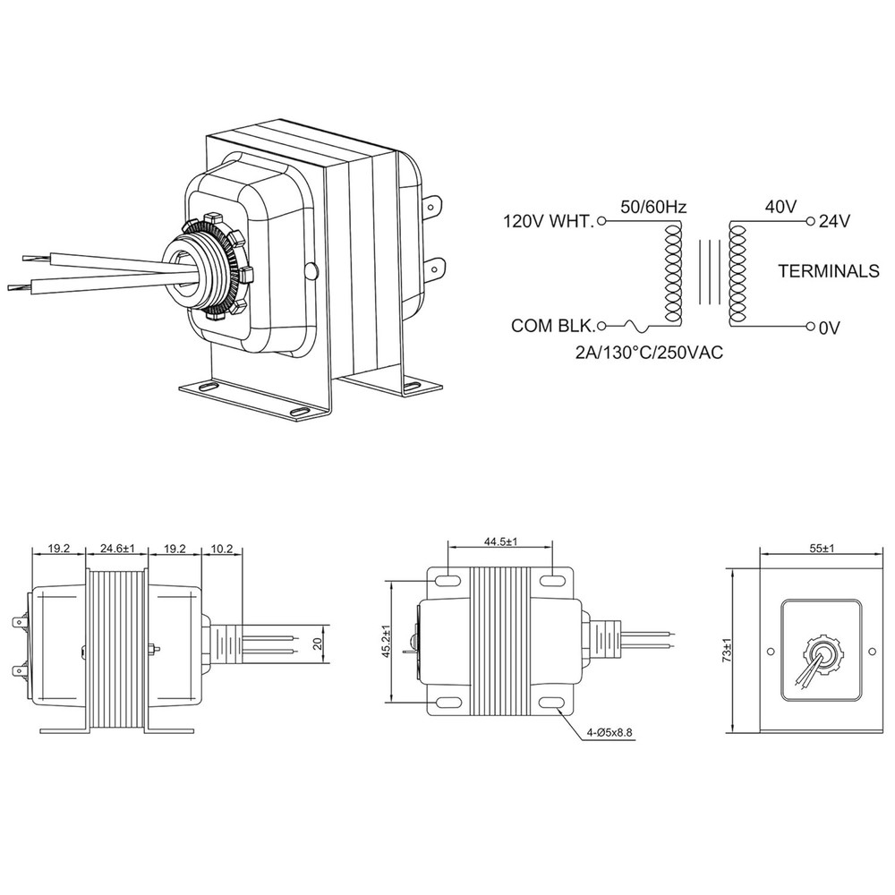 Safe 24 Volt Doorbell Transformer for Ring - Easy Surface Mount Installation Kit