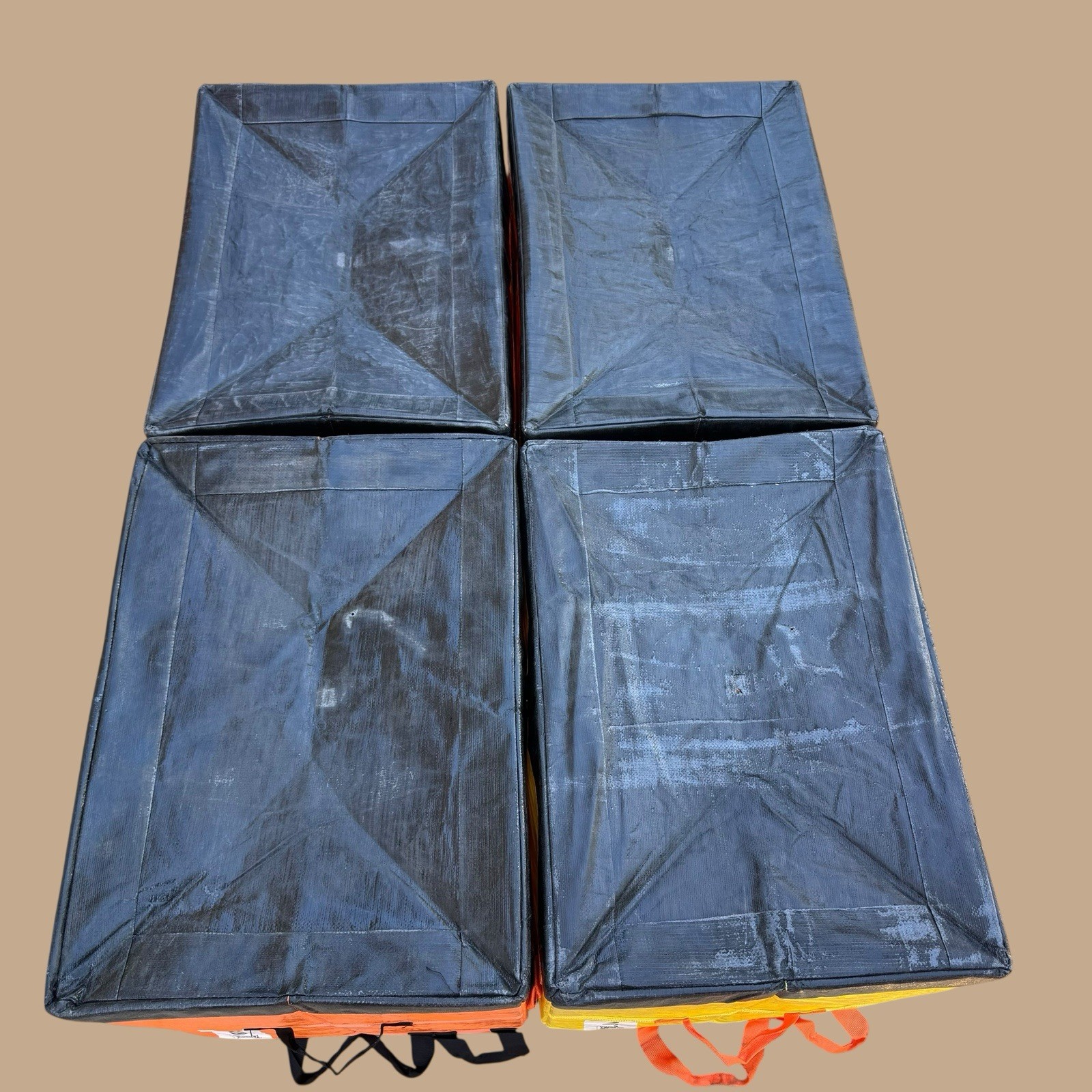 (12) AMAZON COURIER HEAVY DUTY DELIVERY STORAGE BAGS 28x24x20 LOT OF 12 TOTES