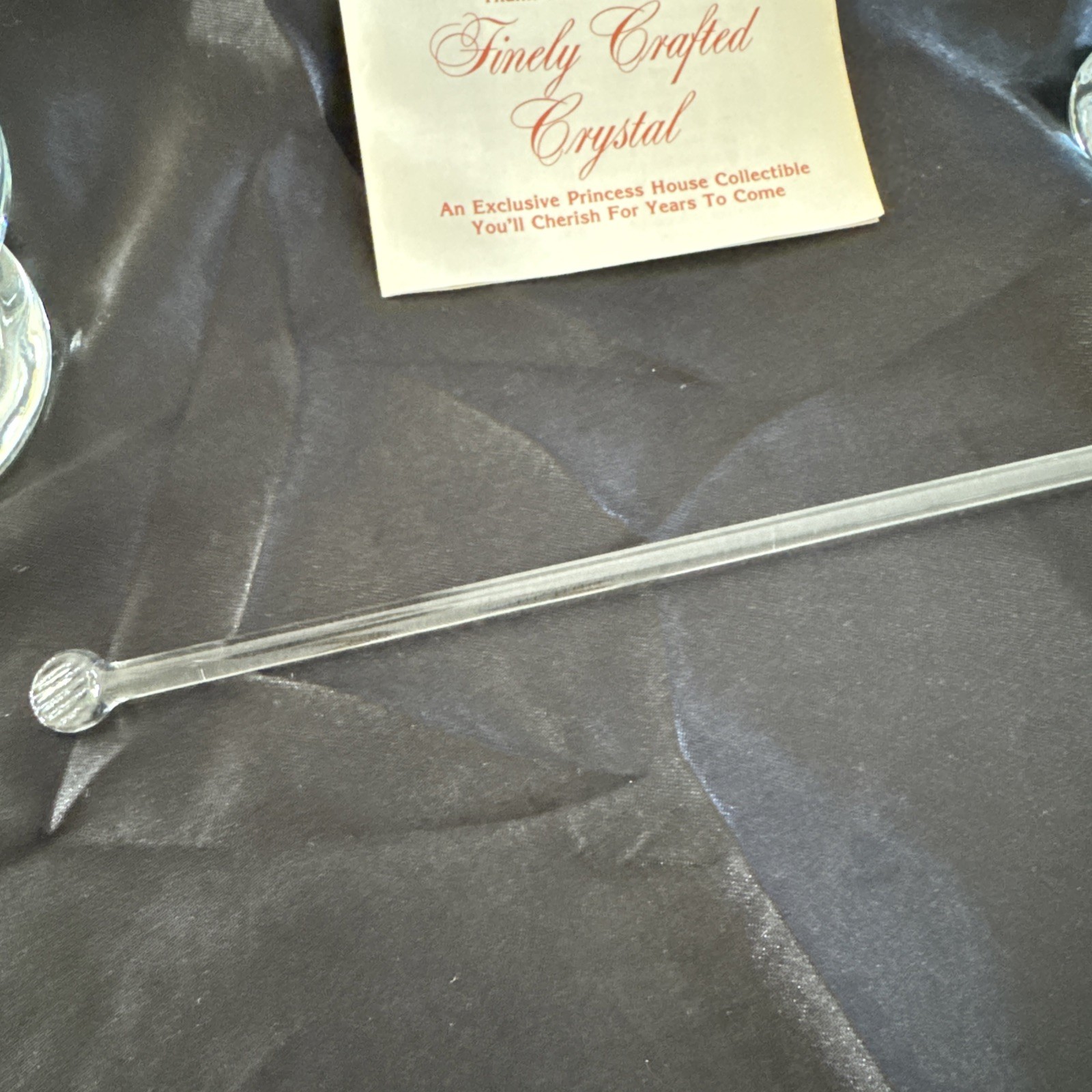 NIB Vintage Crystal Martini Set Pitcher 6 Glasses Swizzle Stick Princess House