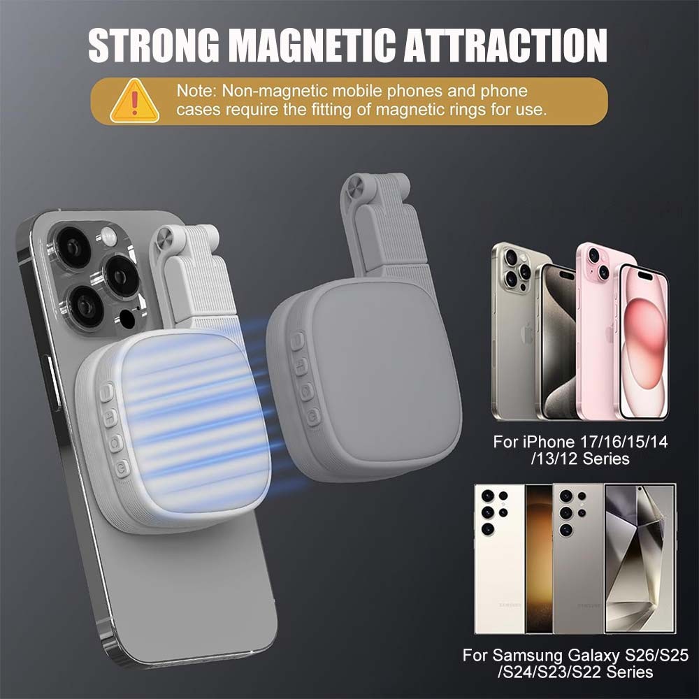 Magnetic Selfie Light + Mirror Rechargeable LED Fill Lights for iPhone Samsung