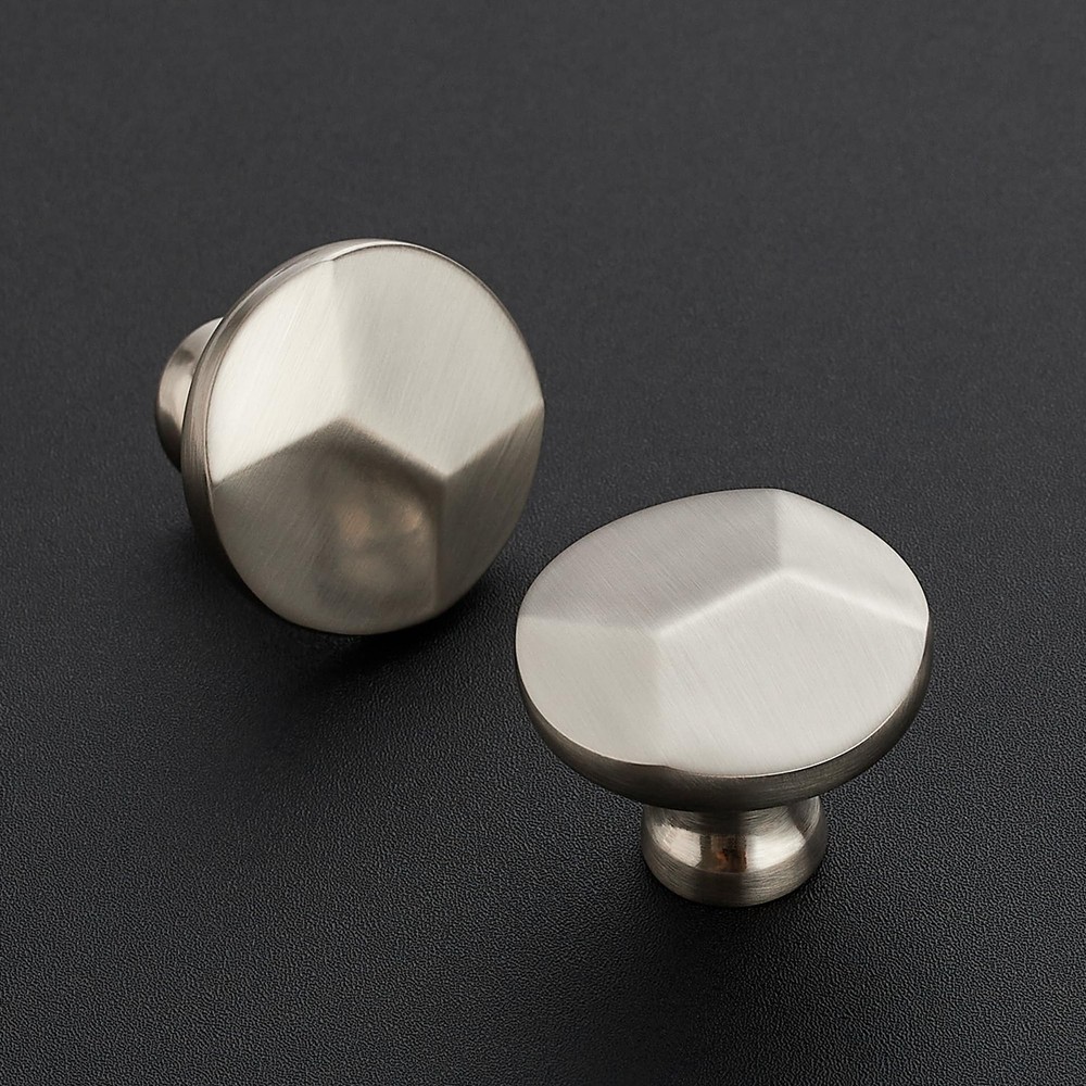 Ravinte 10pk Brushed Nickel Round Cabinet Knobs Solid Zinc Alloy Drawer Pulls