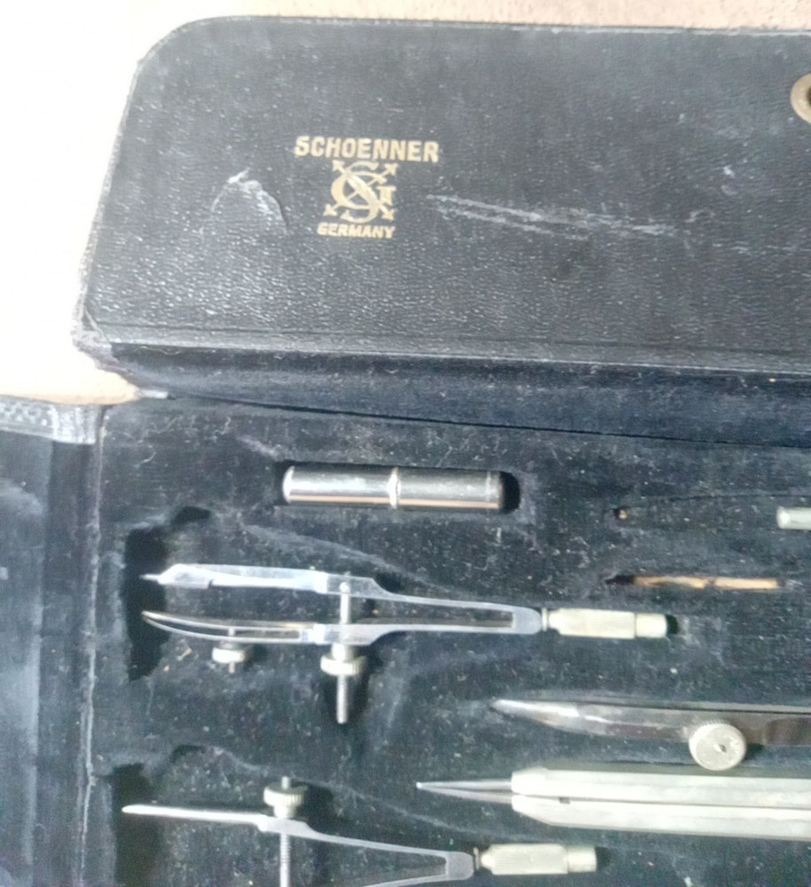 Drafting Schoenner Drawing Instruments Set Made In Germany Vintage 11