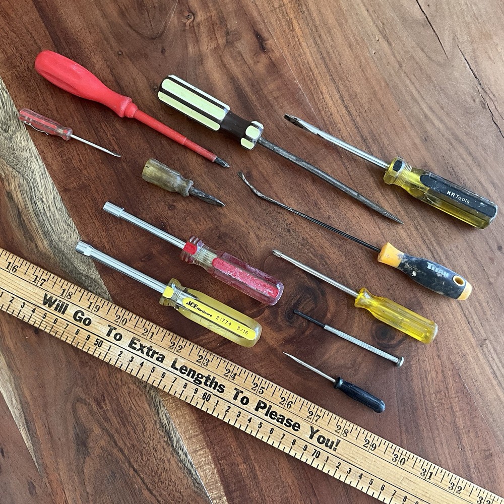 Vintage Lot 11 Screwdrivers Nut Driver Tools