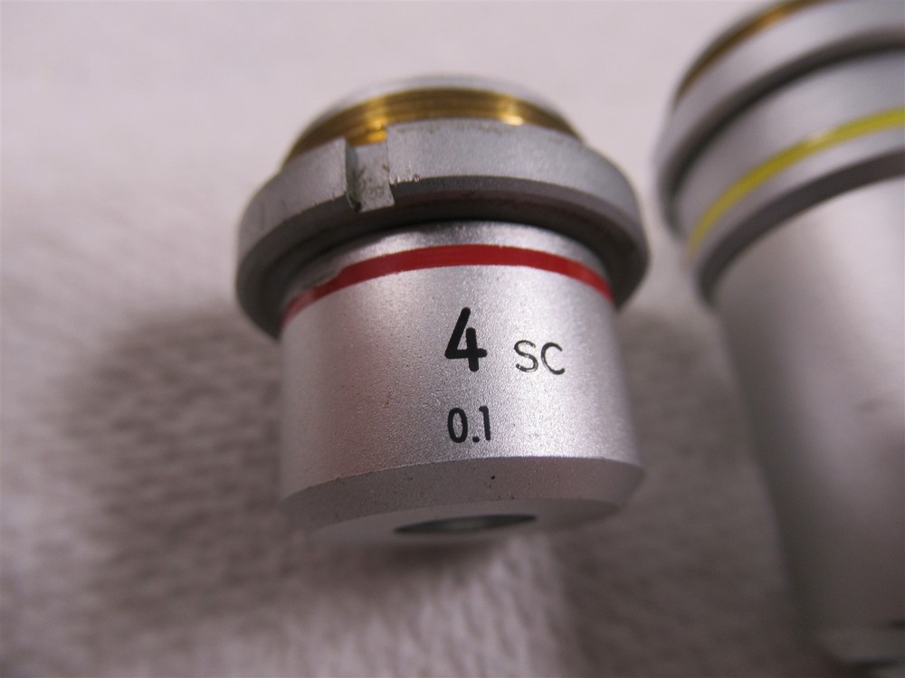 Nikon 4x and 10x Microscope Objective Lenses 160mm for SC Model Microscopes