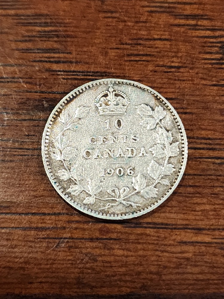 1906 Canada 10 Cents Silver Coin