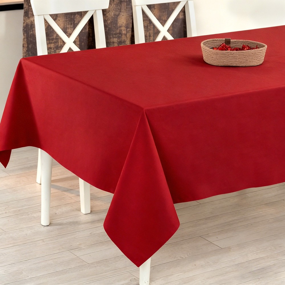 150x300cm Rectangle Tablecloth, Thickened Polyester Table Cloth Red