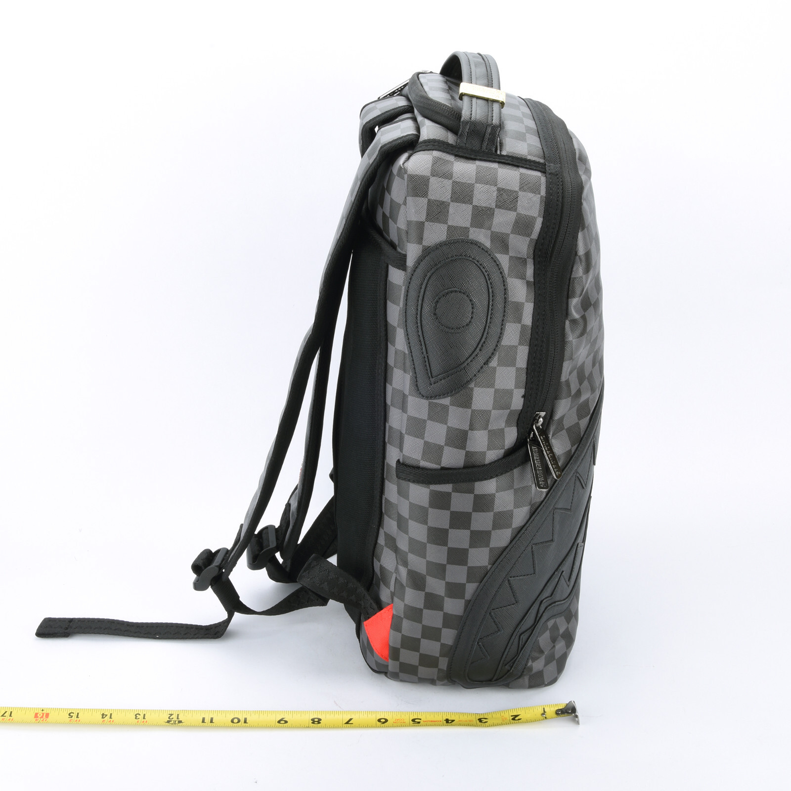 Sprayground Shark Henny Sharks in Paris Leather Backpack Unisex Plaid Black