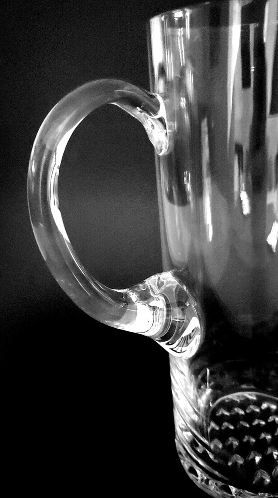 Hand Blown Crystal Pitcher w/ Applied Handle, 10" T & Opening is 4", Versatile