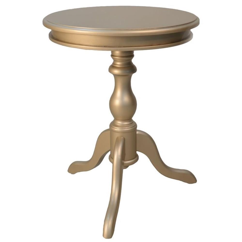 Pemberly Row Contemporary Transitional Side Table in Champagne