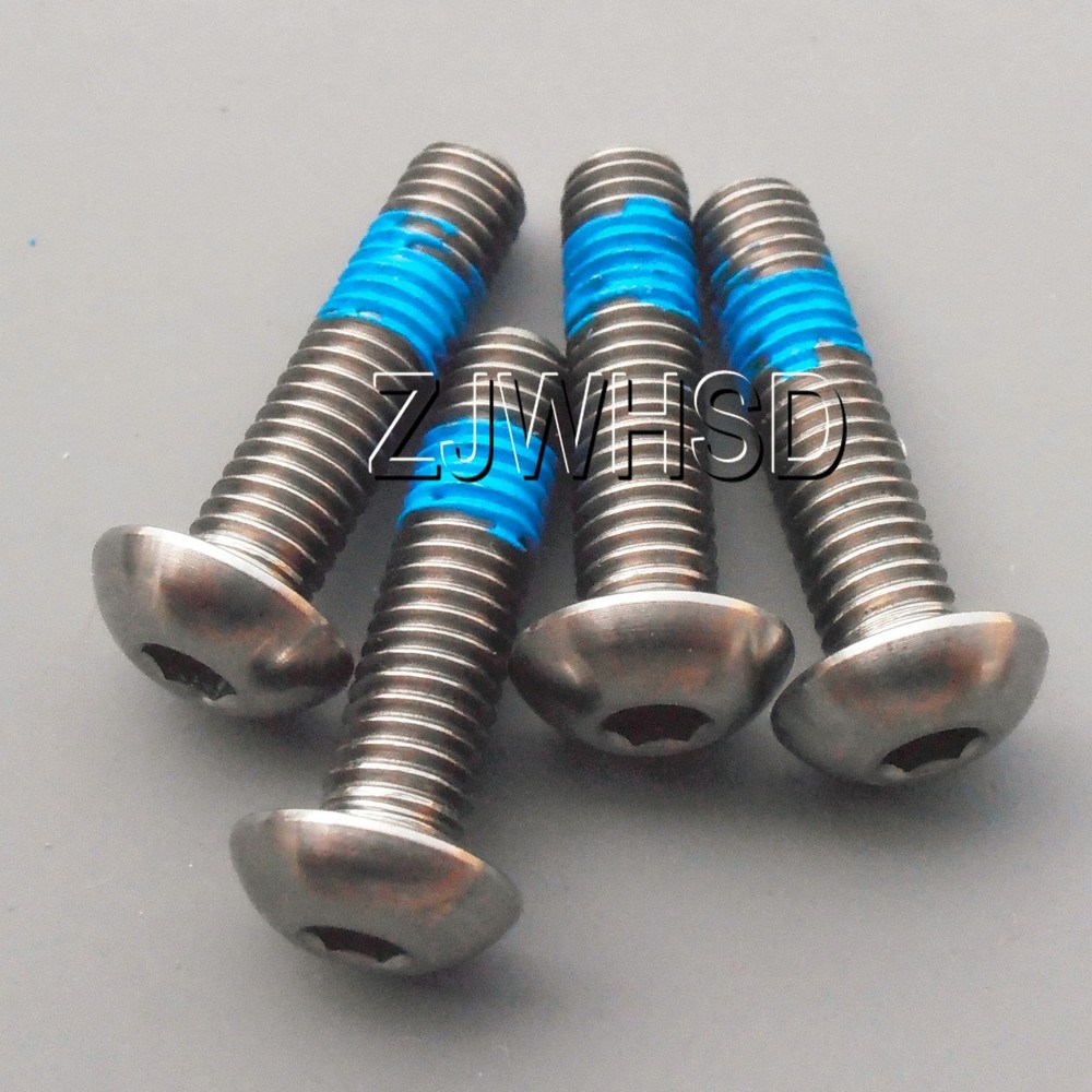 4pcs M5 x 20 Ti Titanium Screw Bolt Allen hex Socket Button head + ThreadLocker