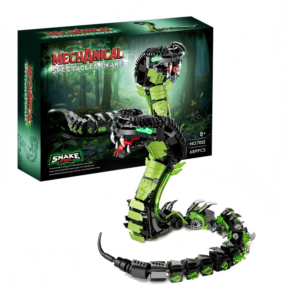 Fangool 2025 Mechanical Snake Building Blocks Set，Technological Cobra Ani
