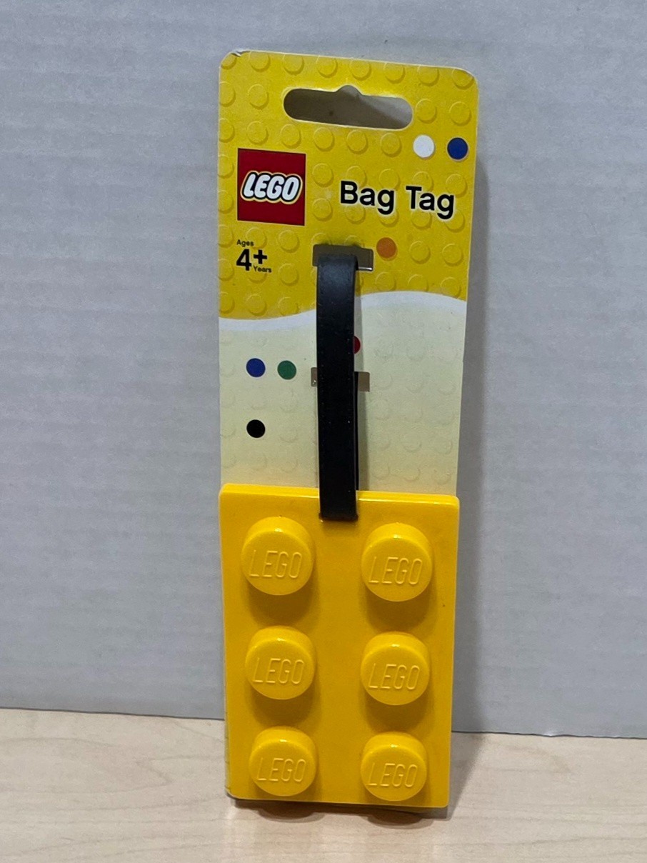 Brand New Yellow LEGO 2 x3 Brick / Plate Style Large Sized Luggage / Bag Tag