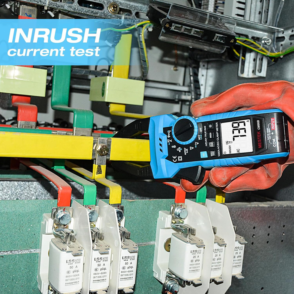 Digital Inrush Clamp Meter Multimeter 1000A TRMS 6000 Counts Voltage Tester Volt