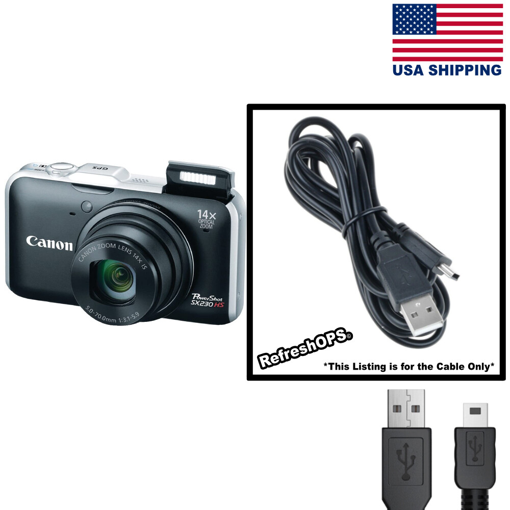Canon PowerShot SX230 HS Digital Camera USB Cable Transfer Cord Replacement