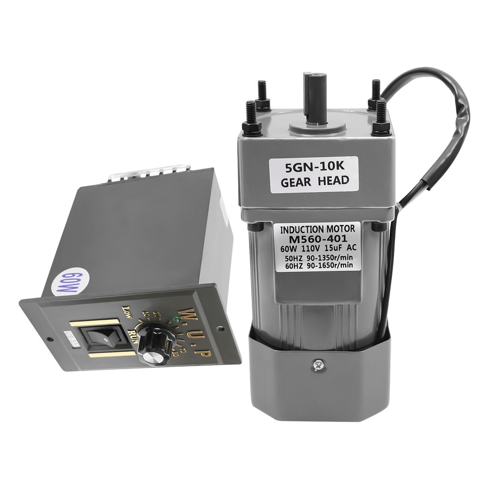 110V 60W AC Gear Motor Electric Variable with Speed Controller Single-phase 1:10