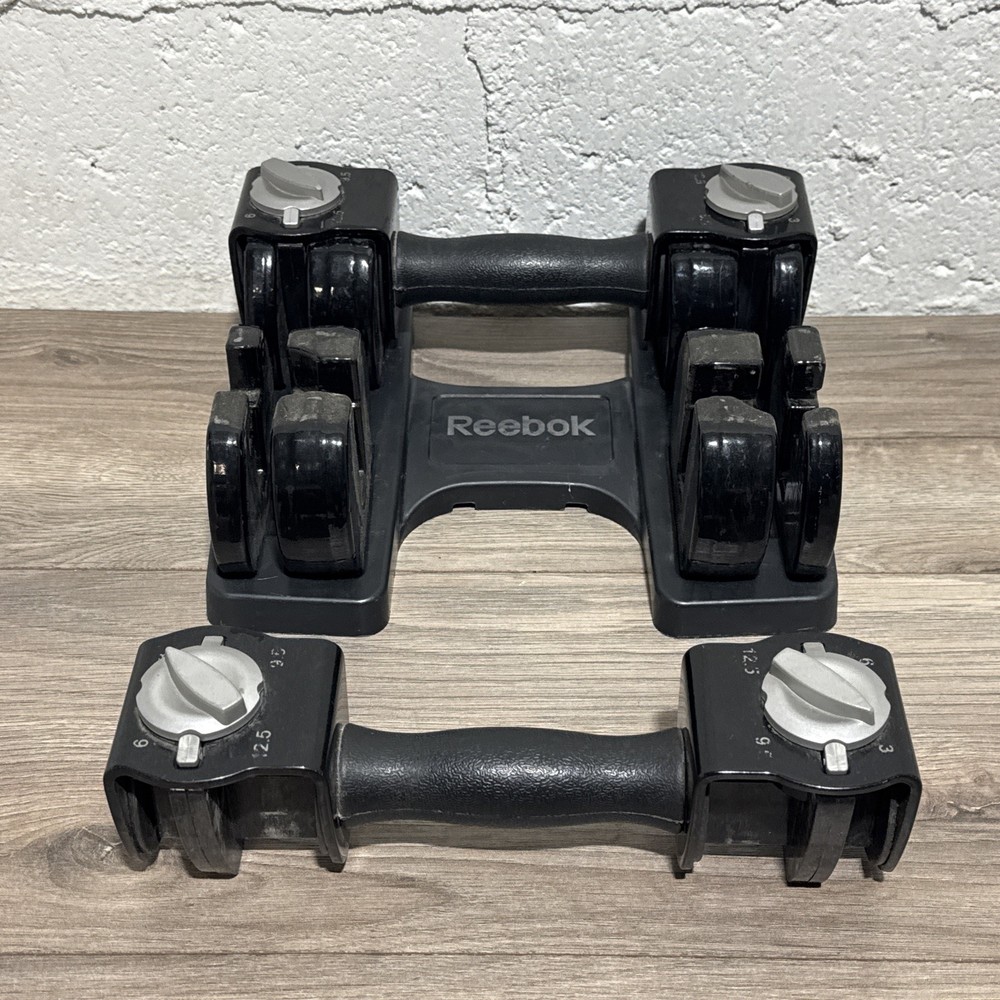 reebok 12.5 lbs each adjustable dumbbell set Exercise Workout Weights