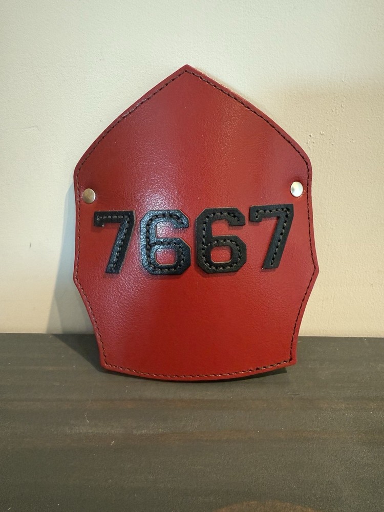 Firefighter Leather Red Shield Traditional #7667