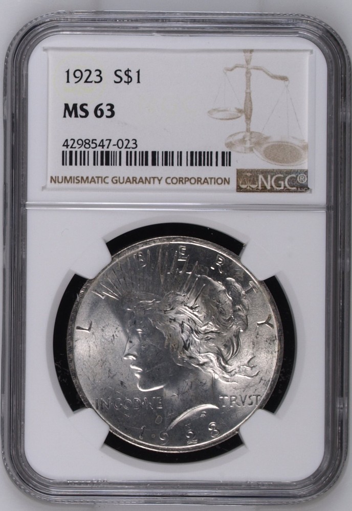 1923 Peace Silver Dollar NGC MS-63