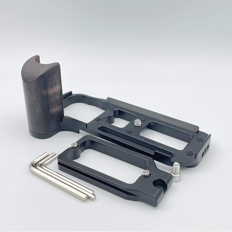 Wooden Vertical L Bracket for Nikon DF Camera Quick Release Plate Hand Grip