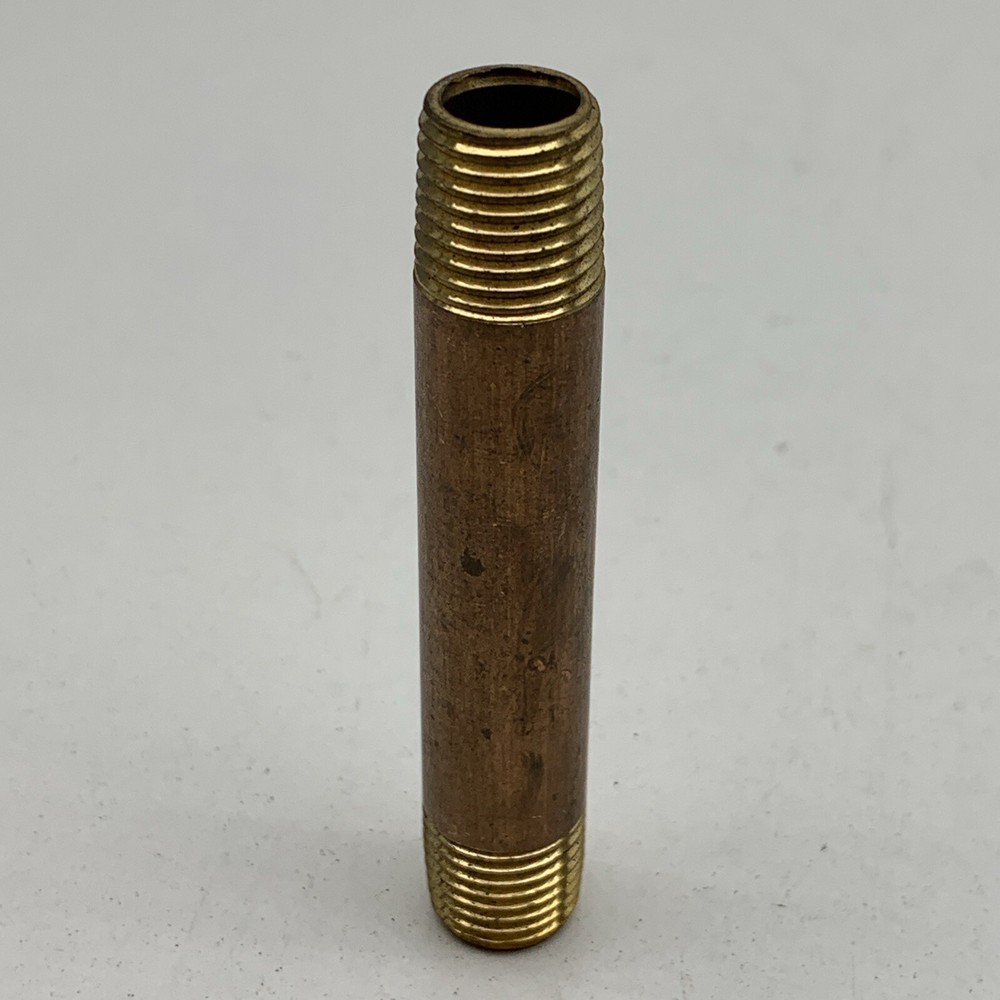(6-Pack) Brass Pipe Nipple Fitting 1/4" NPT Thread x 3" Length
