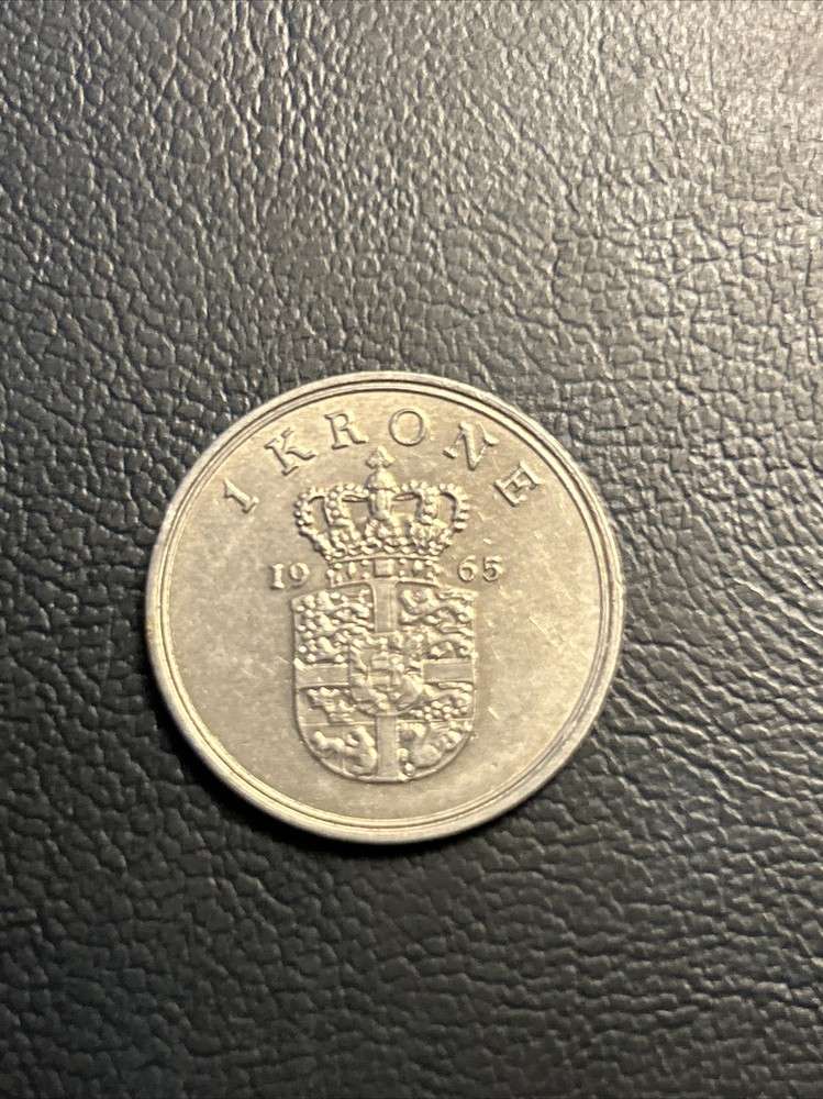 Coin, 1965 Denmark One 1 Krone Dan mark