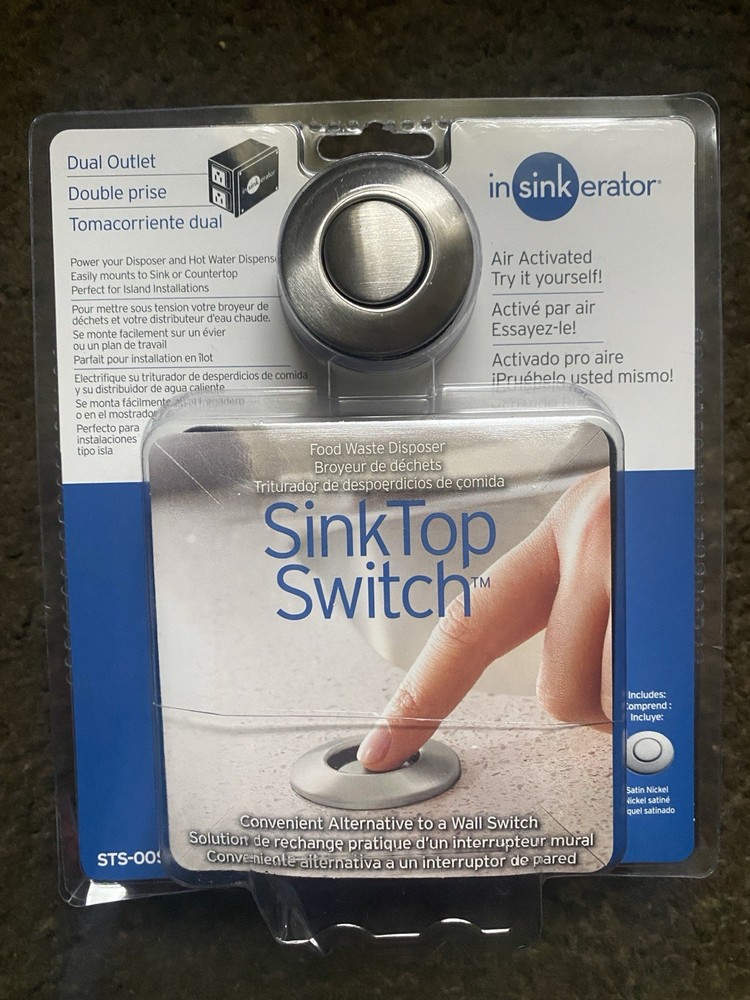 InSinkErator SinkTop Switch Satin Nickel Garbage Disposal Switch NIB