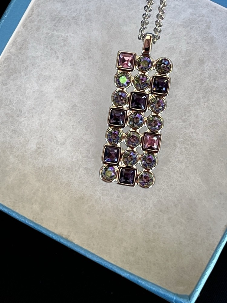 Touchstone Crystal Swarovski Morse Code Pendant NWT $79 Retail