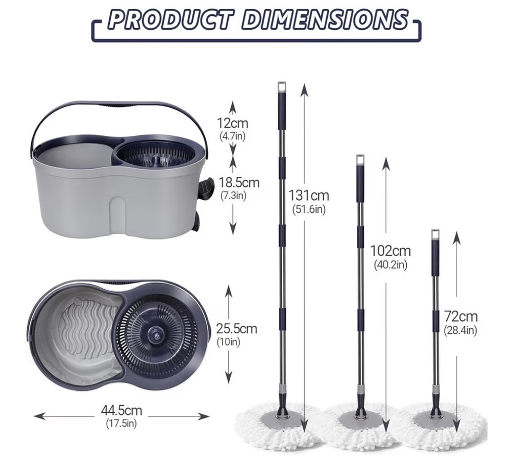 Spin Mop 5-PACK Replacement Head Gray Color EasyWring Microfiber Spin Mop
