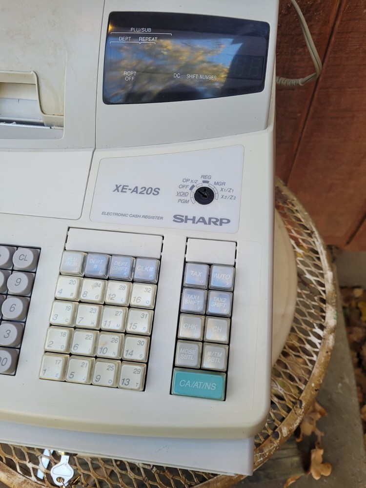 Sharp XE-A20S Cash Register W/O Key Read Description Untested As Is