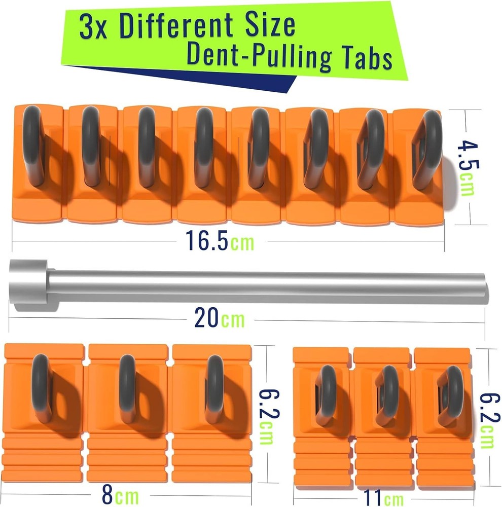 Versatile Car Dent Puller Tool Kit - Stainless Steel Lifter & Multiple Tabs