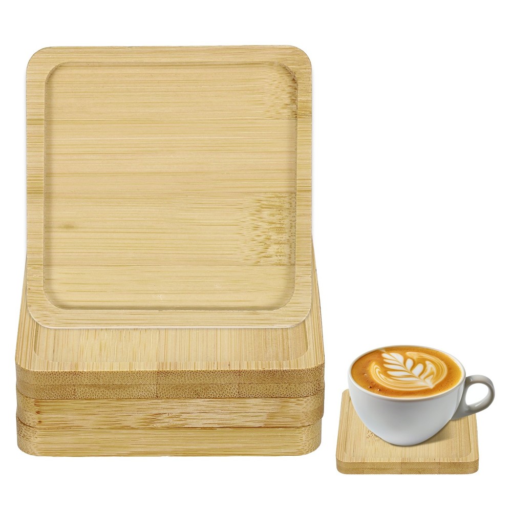 4 square wooden coasters 90x90x10mm for table/kitchen