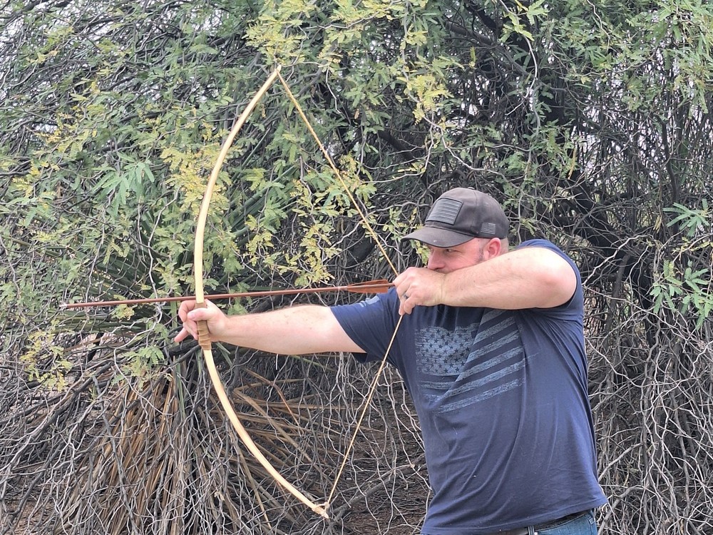 Sinew backed Hackberry bow 48" long 45#@20"