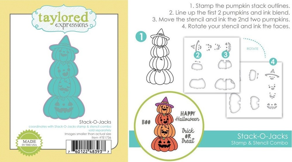 Taylored Expressions Die & Stencil Set TE1736+TEMS218 Stack-o-Jacks