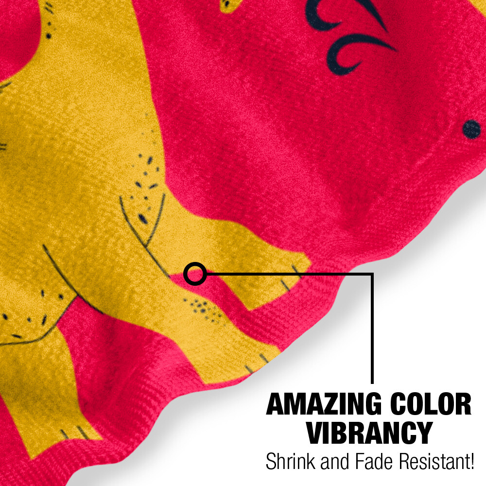 Hand Drawn Dino Pattern Beach Towel 30"x60"