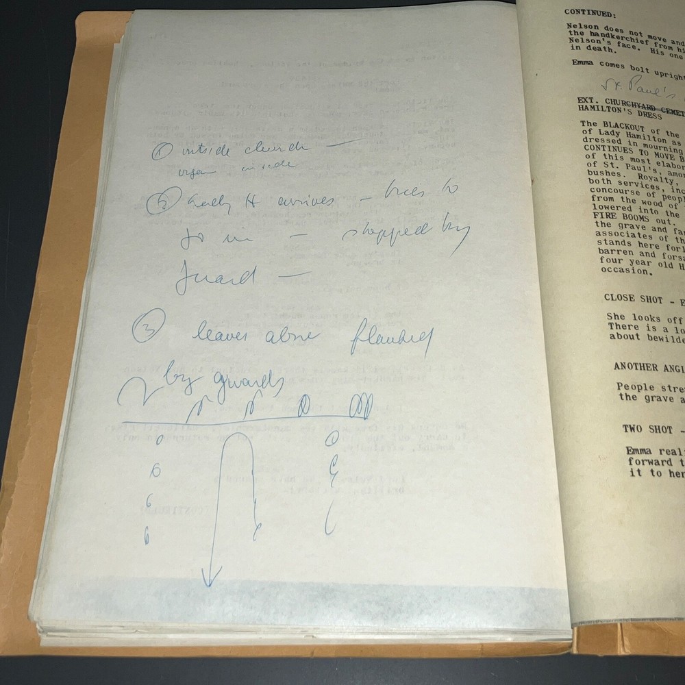 Original 1968 Emma Hamilton Movie Script 2nd Draft Historical Drama Notes COA