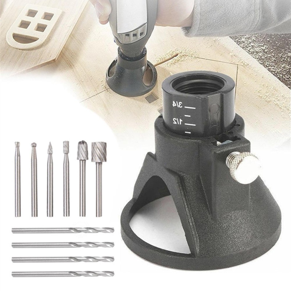 Large Window Wood Guide HSS Router With Drill Bits Set For Dremel