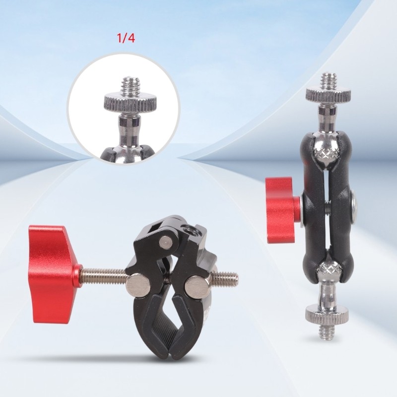 1/4inch Threaded Ball Head Threaded Screw Bracket Adapter Adjustable Phone Mount