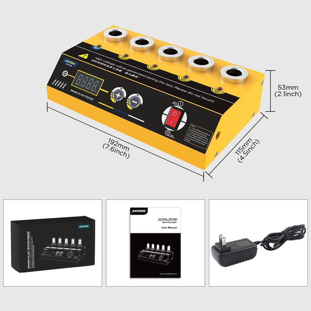 Car Spark Plug Tester Digital Auto Ignition System Analyzer 5 Holes Detector 12V