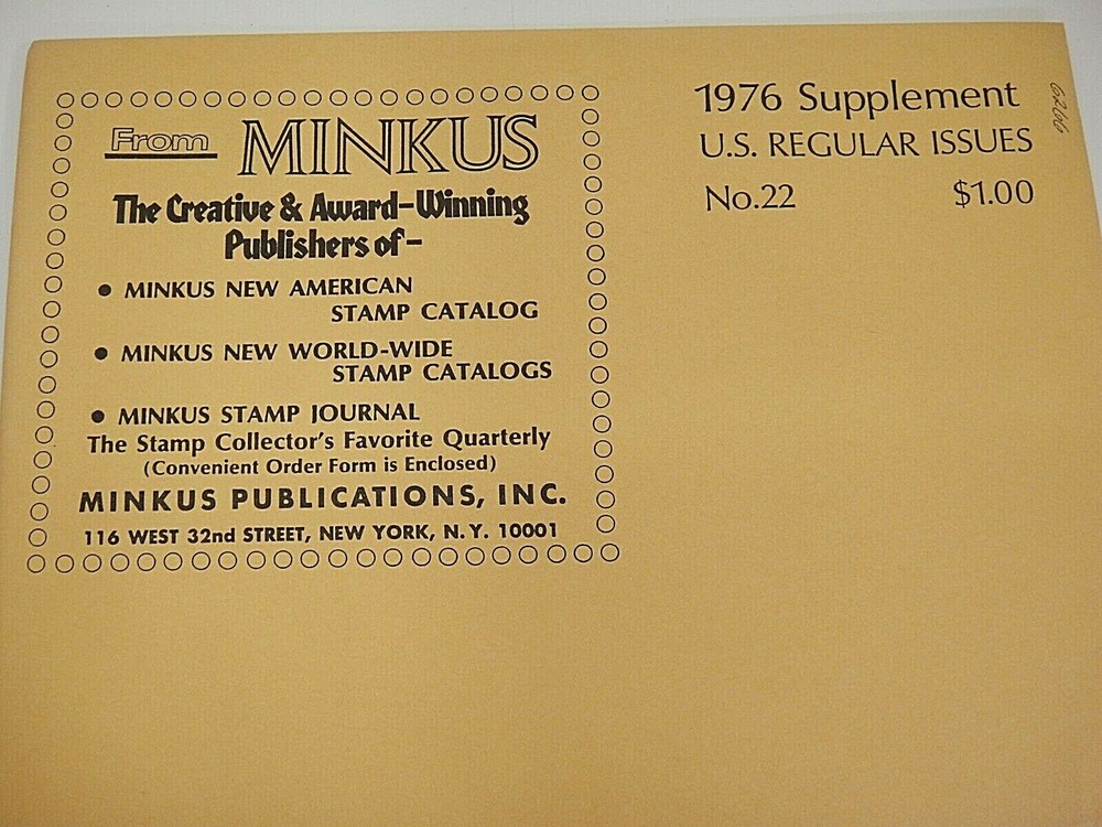 Minkus 1976 United States Regular Issues 1976 #22 Stamp Supplement NOS