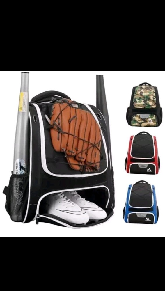 Baseball Bag-Baseball Backpack Holder for Baseball, Large Main Black