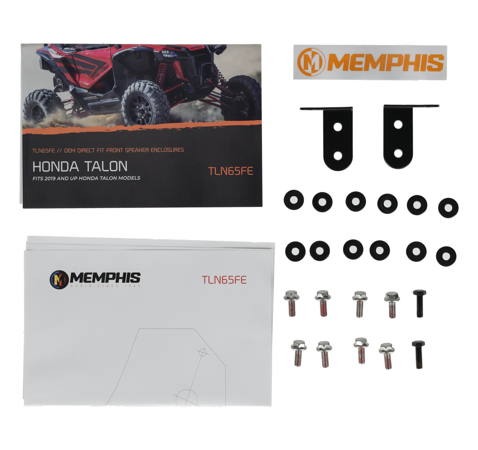 2 Memphis Audio TLN65FE PlugnPlay Speakers+Pod Enclosures For Honda Talon 2019+