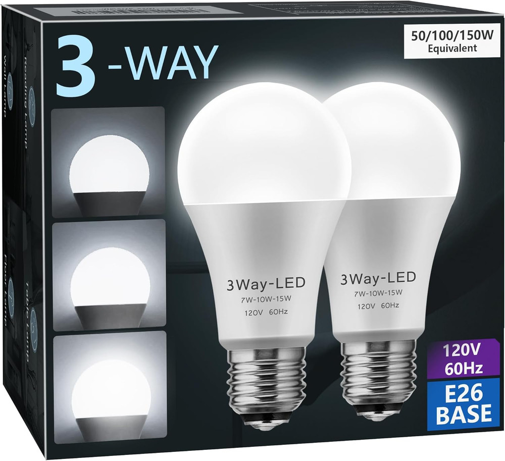 LED Light Bulbs, 𝟑 𝐖𝐚𝐲 𝐋𝐄𝐃 𝐋𝐢𝐠𝐡𝐭 𝐁𝐮𝐥𝐛𝐬 50 100 150W Equivalen...
