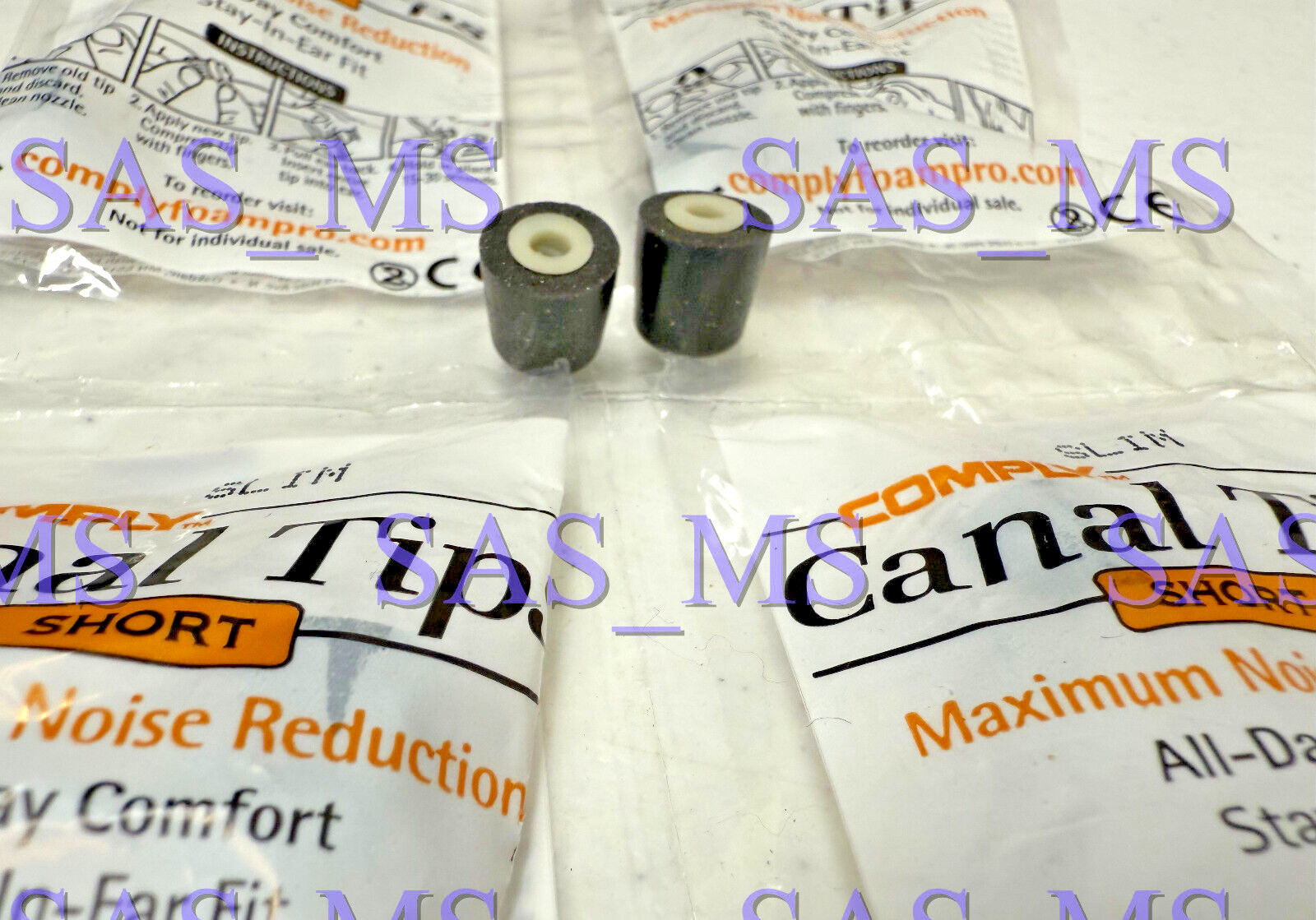 LOT OF 6 PAIRS COMPLY CANAL FOAM TIPS SHORT SLIM SIZE FOR INVISIO X5 HEADSET